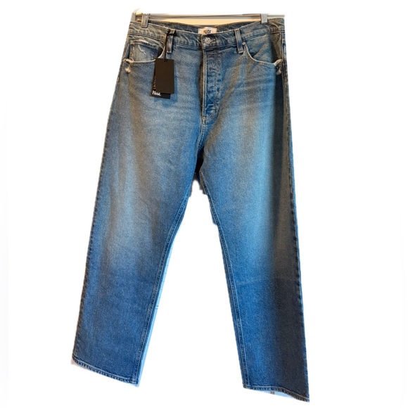 Paige Sawyer Straight Leg Covered Button Fly Jeans in Storybook 32 - Picture 3 of 16